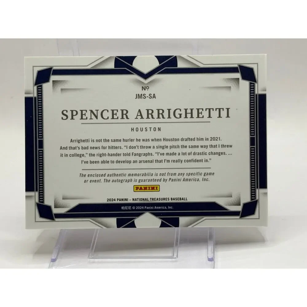 2024 National Treasures Spencer Arrighetti Rookie Booklet Jumbo Patch Auto 3/10 - Picture 6 of 6